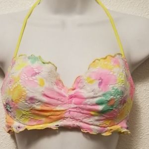 VICTORIA'S SECRET FLORAL PADDED BIKINI TOP 34C